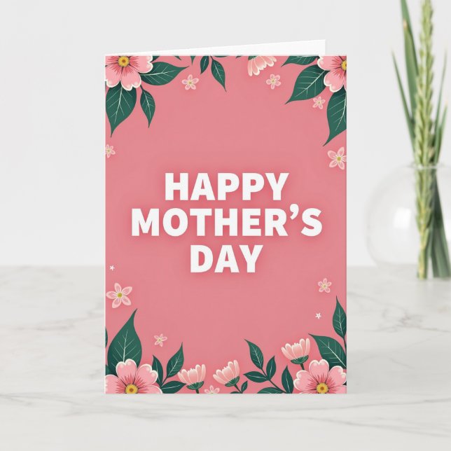 Mothers Day Floral Illustration Card (Front)