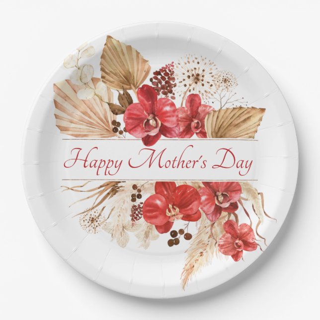 Mother's Day Floral Party  Paper Plates (Front)
