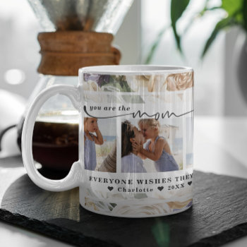 Mother's Day | Floral Three Photo Collage Coffee Mug by IYHTVDesigns at Zazzle