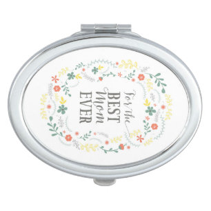 Mother's Day floral wreath For The Best Mom Compact Mirror
