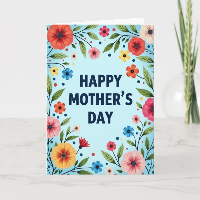 Mothers Day Flower Art Card (Front)