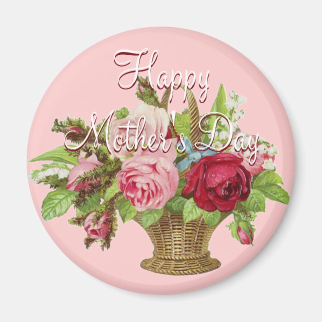 Mother's Day Flower basket Magnet (Front)