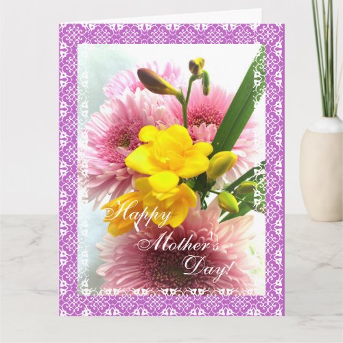 Mothers Day flower bouquet BIG card
