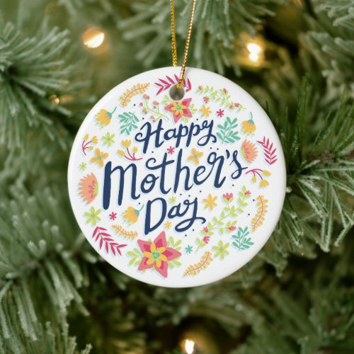 Mothers day flower ceramic ornament