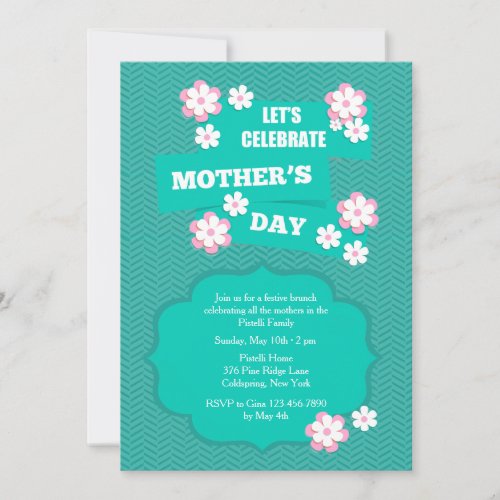 Mothers Day Flower Petals Invitation