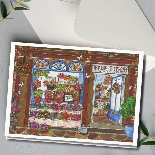 Mother's Day Flower Shop Watercolor Card (Creator Uploaded)
