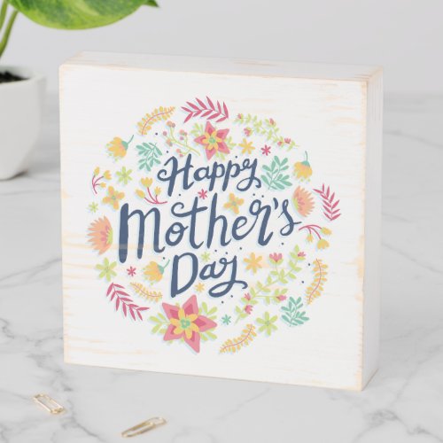 Mothers day flower wooden box sign