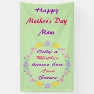 Mothers Day Flowers and Butterflies Custom Banner