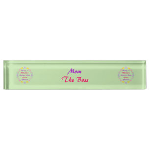 Mothers Day Flowers and Butterflies Custom Desk Name Plate