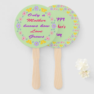 Mothers Day Flowers and Butterflies Custom Hand Fan