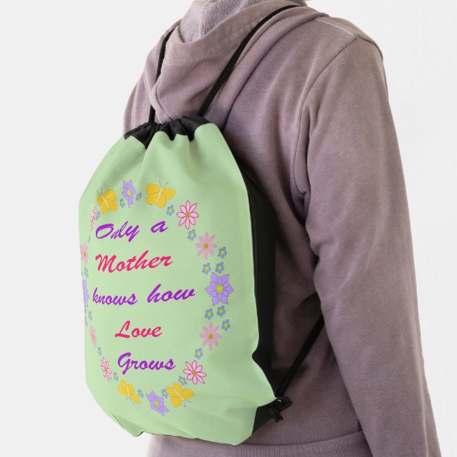 Mothers Day Flowers and Butterflies Drawstring Bag (Insitu)