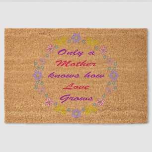 Mothers Day Flowers and Butterflies Fiber Doormat