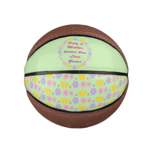 Mothers Day Flowers and Butterflies Mini Basketball