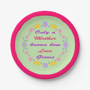 Mothers Day Flowers and Butterflies Paper Plates