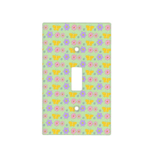 Mothers Day Flowers and Butterflies Patterned Light Switch Cover