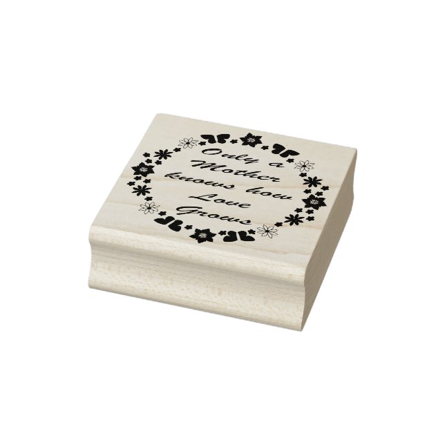 Mothers Day Flowers and Butterflies Rubber Stamp (Stamp)