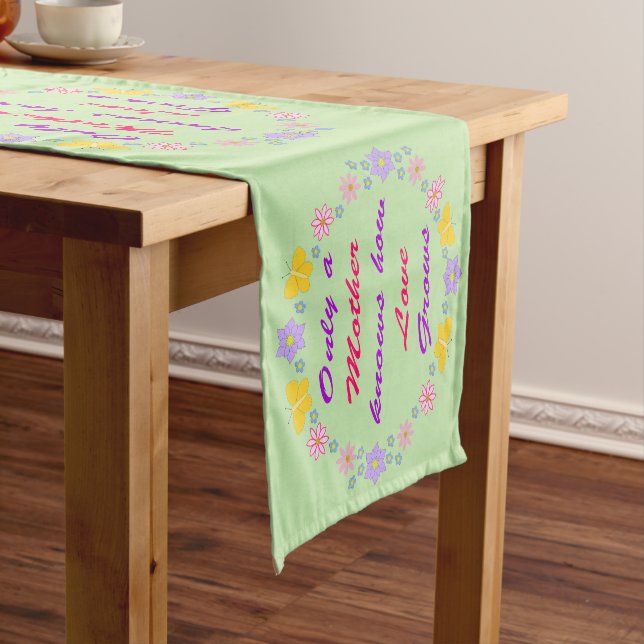 Mothers Day Flowers and Butterflies Short Table Runner (In Situ)