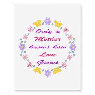 Mothers Day Flowers and Butterflies Temporary Tattoos