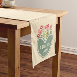 Mother's Day, Flowers in a love , Elegant, Simple Medium Table Runner