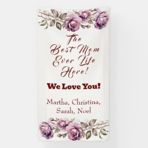 Mother's Day Flowers Roses Watercolor. Banne Banner