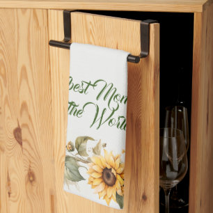 Mother's Day Flowers Sunflowers Watercolor Kitchen Towel