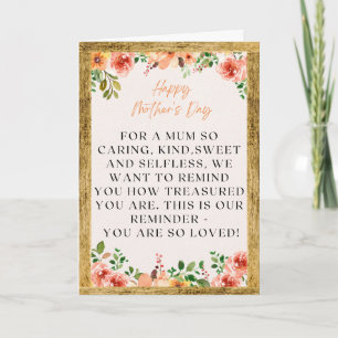 MOTHERs day flowers wooded frame text for mom Card
