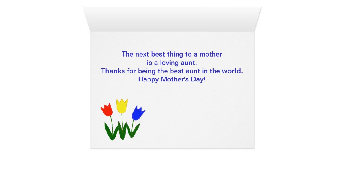 Mother's Day for Aunt Card | Zazzle