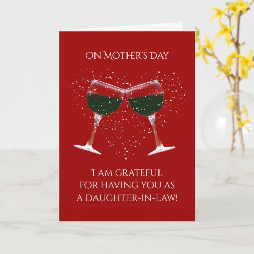 Mothers Day for Daughter In Law Funny Wine Card