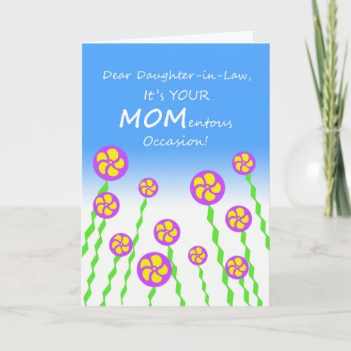 Mothers Day for Daughter in Law MOMentous Pun Card
