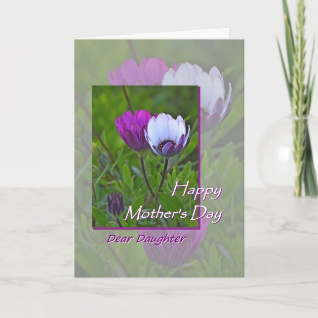 Mother's Day for Daughter Purple Flowers Card (Front)
