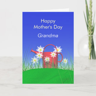Mothers Day for Grandma Daisies and Watering Can Card