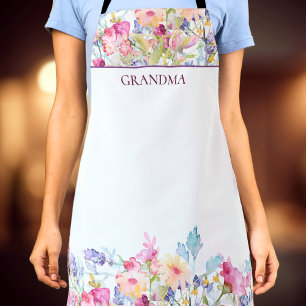Mother's Day for Grandma - Floral Flowers Modern  Apron