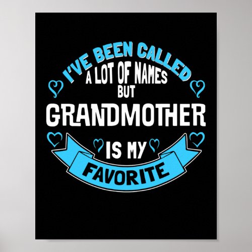 Mothers Day for Grandmother Favorite Name  Poster