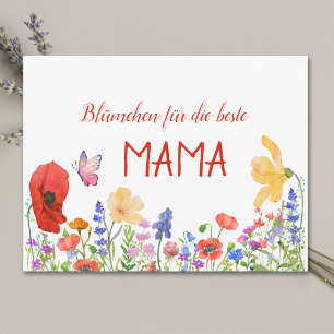 Mother's Day for Mama - Watercolor Wildflowers Postcard