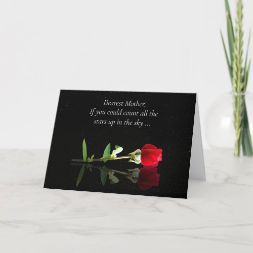 Mothers Day for Mom Beautiful Rose and Stars Card