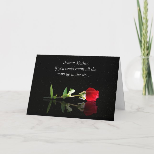 Mother's Day for Mom Beautiful Rose and Stars Card (Front)