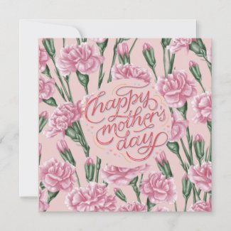 Mother's Day for Mom with Pink Carnation Flowers