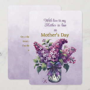 Mother's Day for Mother-in-law Vase of Lilacs Note Card