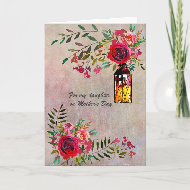 Mother's Day for my Daughter Elegant Floral Card (Front)