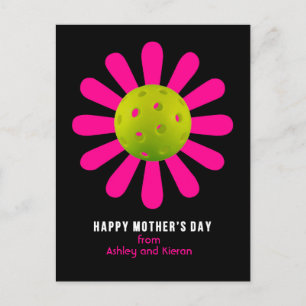 Mother's Day for Pickleball Mom, black Postcard