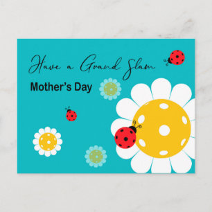 Mother's Day for Pickleball Mom, turquoise Postcard