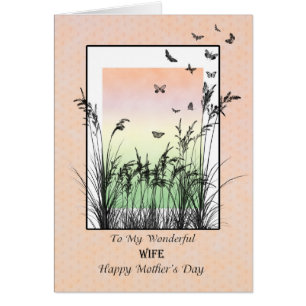 Mother's Day for Wife, with butterflies Cards