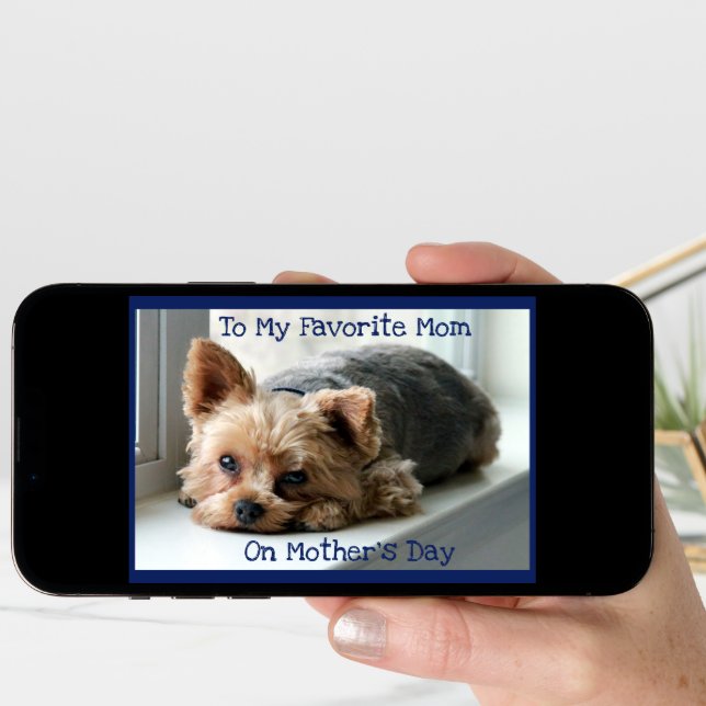 Mother's Day for Yorkie Moms Folded Greeting Card (Front Digital)