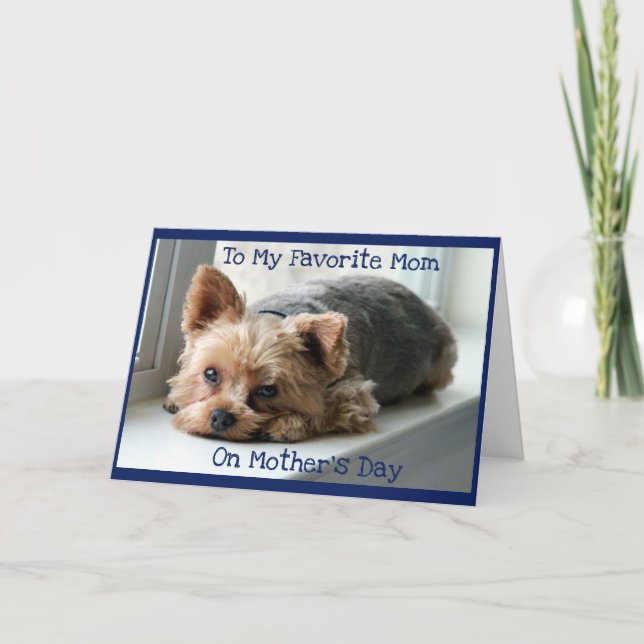 Mother's Day for Yorkie Moms Folded Greeting Card (Front)