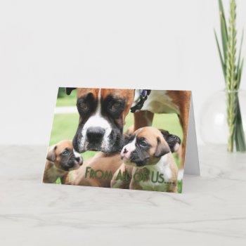 Mothers Day - From All Of Us Boxer Puppies - Vindy Card by FrankzPawPrintz at Zazzle