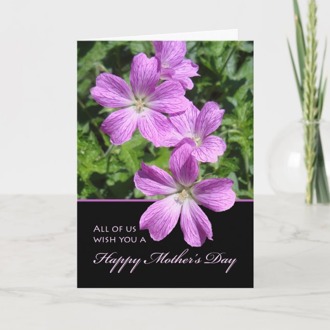 Mother's Day from All of Us Cranesbill Geraniums Card (Front)