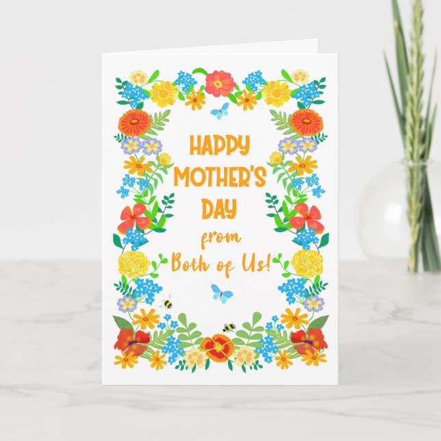 Mothers Day from Both of Us Pretty Floral Border Card (Front)