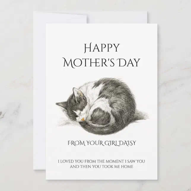 Mother's Day From Cat Custom Photo Or Illustration Holiday Card | Zazzle