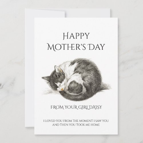 Mothers Day From Cat Custom Photo Or Illustration Holiday Card