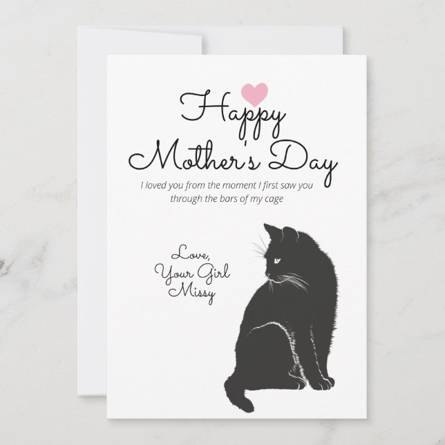 Mother's Day From Cat Holiday Card (Front)